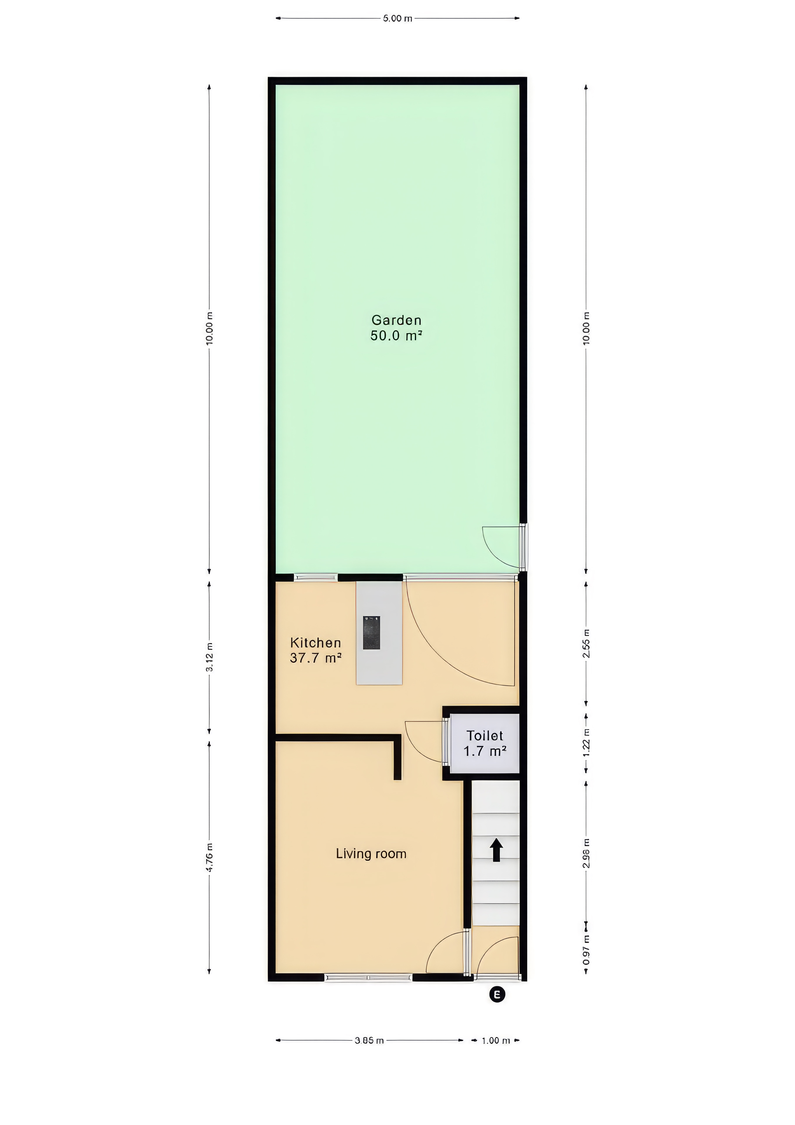 Architectural floor plan drawing with measurements